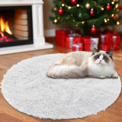 Insun Teppich Rund Wohnzimmer Hochflor Flauschig Waschbar Shaggy rutschfest Teppiche Schlafzimmer White 140 cm Insun Teppich Rund Wohnzimmer Hochflor Flauschig Waschbar Shaggy rutschfest Teppiche Schlafzimmer White 140 cm von Insun