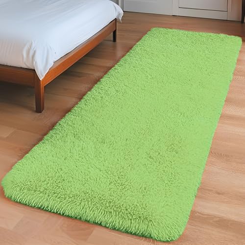 Insun Teppich Wohnzimmer, Hochflor Flauschig Carpet rutschfest, Waschbar Shaggy Läufer für Schlafzimmer Flur Grün 1 50 x 120 cm Insun Teppich Wohnzimmer, Hochflor Flauschig Carpet rutschfest, Waschbar Shaggy Läufer für Schlafzimmer Flur Grün 1 50 x 120 cm von Insun