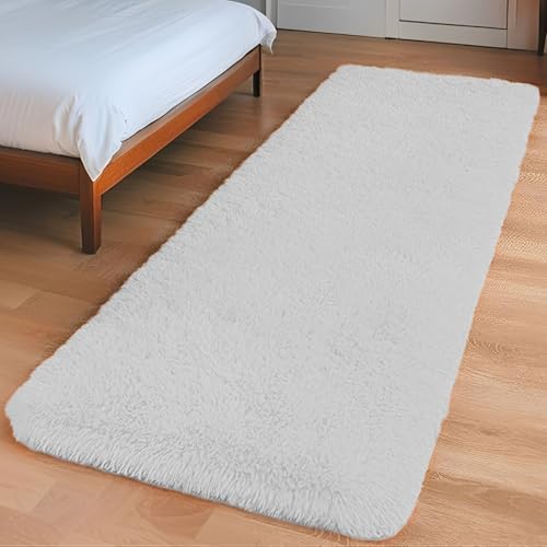 Insun Teppich Wohnzimmer, Hochflor Flauschig Carpet rutschfest, Waschbar Shaggy Läufer für Schlafzimmer Flur Weiß 150 x 245 cm Insun Teppich Wohnzimmer, Hochflor Flauschig Carpet rutschfest, Waschbar Shaggy Läufer für Schlafzimmer Flur Weiß 150 x 245 cm von Insun