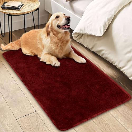 Insun Teppich Wohnzimmer Hochflor Flauschig Waschbar Shaggy rutschfest Teppiche Schlafzimmer Burgundy 50 x 80 cm Insun Teppich Wohnzimmer Hochflor Flauschig Waschbar Shaggy rutschfest Teppiche Schlafzimmer Burgundy 50 x 80 cm von Insun