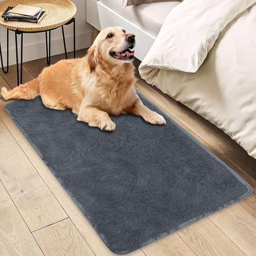 Insun Teppich Wohnzimmer Hochflor Flauschig Waschbar Shaggy rutschfest Teppiche Schlafzimmer Grau 1 80 x 200 cm von Insun