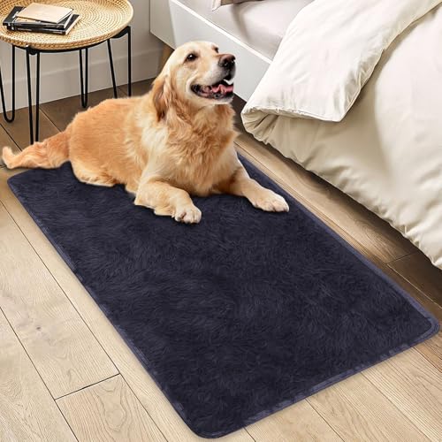 Insun Teppich Wohnzimmer Hochflor Flauschig Waschbar Shaggy rutschfest Teppiche Schlafzimmer Grau 2 50 x 80 cm von Insun