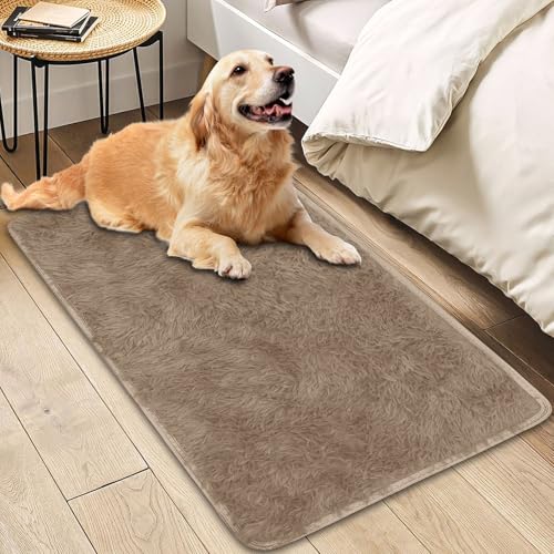 Insun Teppich Wohnzimmer Hochflor Flauschig Waschbar Shaggy rutschfest Teppiche Schlafzimmer Hellbraun 1 100 x 200 cm von Insun