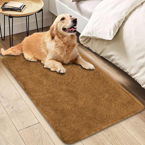 Insun Teppich Wohnzimmer Hochflor Flauschig Waschbar Shaggy rutschfest Teppiche Schlafzimmer Hellbraun 2 80 x 160 cm von Insun