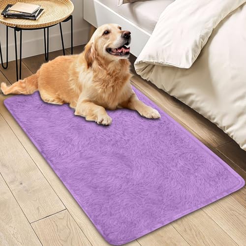 Insun Teppich Wohnzimmer Hochflor Flauschig Waschbar Shaggy rutschfest Teppiche Schlafzimmer Hellviolett 120 x 200 cm von Insun