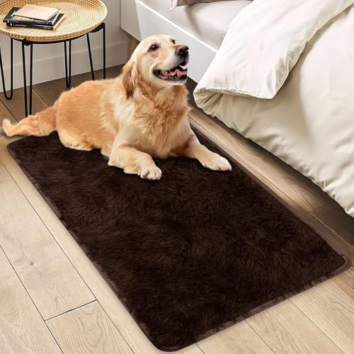 Insun Teppich Wohnzimmer Hochflor Flauschig Waschbar Shaggy rutschfest Teppiche Schlafzimmer Schokolade Braun 120 x 160 cm von Insun