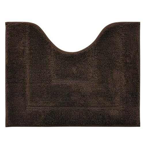 Insun U Form Badezimmerteppich, WC-Vorleger rutschfest Saugfähig Waschbar für Badezimmer Braun 2 50 x 40 cm von Insun