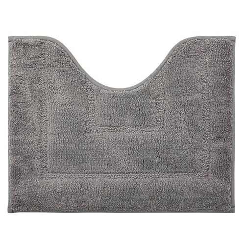 Insun U Form Badezimmerteppich, WC-Vorleger rutschfest Saugfähig Waschbar für Badezimmer Grau 2 50 x 40 cm von Insun
