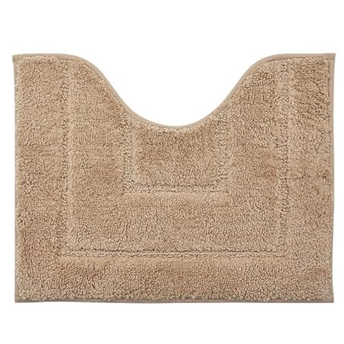 Insun U Form Badezimmerteppich, WC-Vorleger rutschfest Saugfähig Waschbar für Badezimmer Khaki 2 50 x 40 cm von Insun