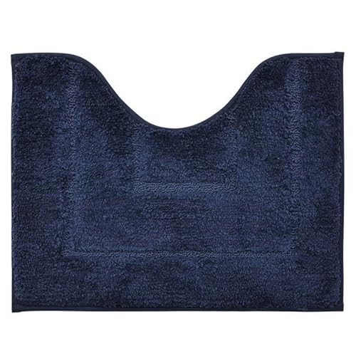Insun U Form Badezimmerteppich, WC-Vorleger rutschfest Saugfähig Waschbar für Badezimmer Marineblau 2 50 x 40 cm von Insun