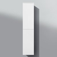 Bad Hochschrank, Seitenschrank Grifflos H/B/T: 161,6/35/32,5cm, weiß hochglanz, vormontiert Beton Anthrazit von Intarbad
