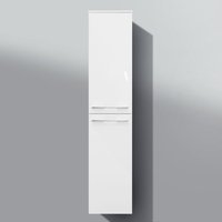 Bad Hochschrank, Seitenschrank H/B/T: 160/35/32,5cm, weiß hochglanz, vormontiert Beton Anthrazit von Intarbad