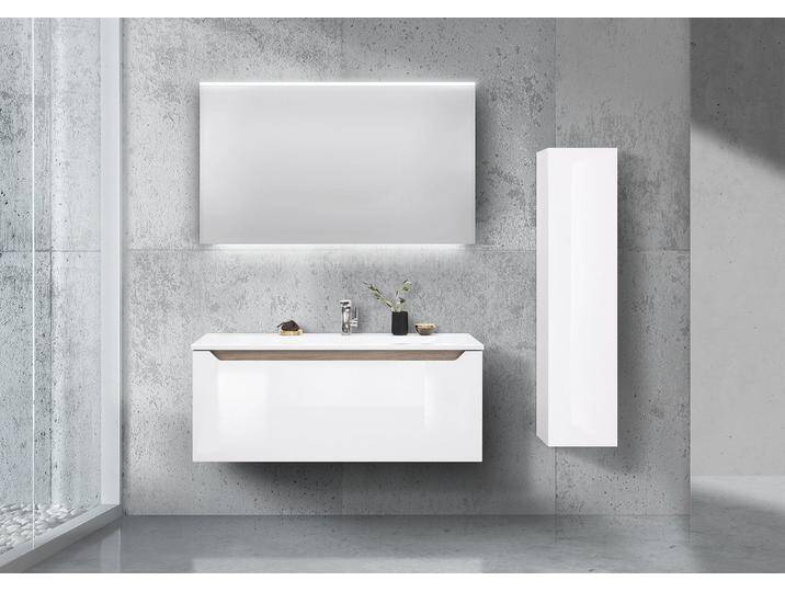 Badezimmermöbel Set grifflos 120cm Waschtisch, Led Spiegel und Hochschrank Badezimmermöbel Set grifflos 120cm Waschtisch, Led Spiegel und Hochschrank von Intarbad