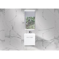 Badmöbel Set 50 cm Gäste WC, Unterschrank mit Waschtisch und LED Spiegel, Made in Germany von Intarbad