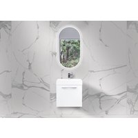 Badmöbel Set 50 cm Gäste WC, Unterschrank mit Waschtisch und LED Spiegel, Made in Germany von Intarbad