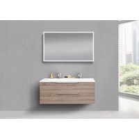 Badmöbel Set Intarbad CUBO 120 cm Doppelwaschbecken, Unterschrank und Led Spiegel von Intarbad