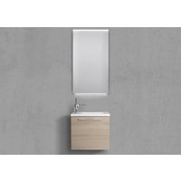 Badmöbel Set Rimini, Gäste WC Waschbecken, mit LED Spiegel Beton Anthrazit von Intarbad