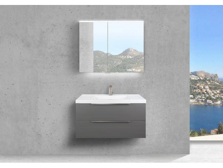 Badmöbel Set Salerno 2.0 90 cm mit Multilight-LED-Spiegelschrank von Intarbad