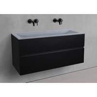 Badmöbel Set Saphir 120 cm Doppelwaschtisch & Unterschrank in Schwarz Matt Lack mit Aluminium-Griffleiste schwarz Badmöbel Set Saphir 120 cm Doppelwaschtisch & Unterschrank in Schwarz Matt Lack mit Aluminium-Griffleiste schwarz von Intarbad