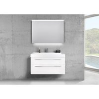 Design Badmöbel 100 cm Waschtisch mit Unterschrank und LED Lichtspiegel Design Badmöbel 100 cm Waschtisch mit Unterschrank und LED Lichtspiegel von Intarbad