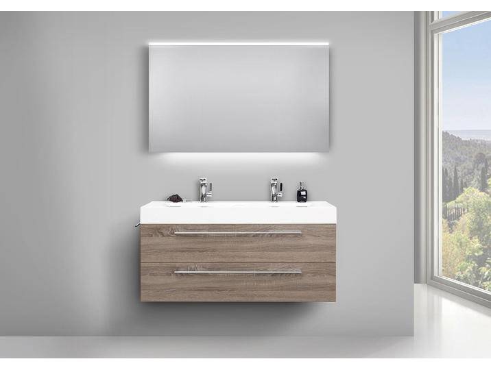 Doppelwaschbecken Design Bad Set, Unterschrank und LED Lichtspiegel Doppelwaschbecken Design Bad Set, Unterschrank und LED Lichtspiegel von Intarbad