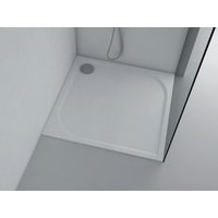 Duschwanne 100 x 100 x 3 cm ANDRIA Mineralguss Duschtasse flach bodengleich inkl. Ablaufgarnitur von Intarbad