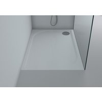 Duschwanne 100 x 80 x 3 cm ANDRIA Mineralguss Duschtasse flach bodengleich inkl. Ablaufgarnitur von Intarbad