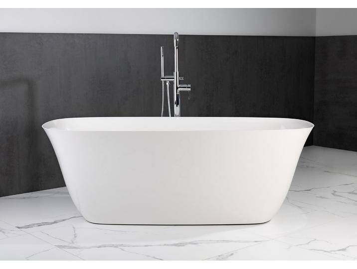 Freistehende Badewanne aus Mineralguss 170x77x62 cm in Weiß Glanz von Intarbad