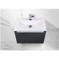 Gäste WC Badmöbel Slide 60 cm, Unterschrank mit Waschtisch 60x35 cm, vormontiert Beton Anthrazit von Intarbad