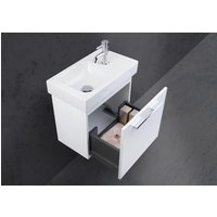 Geberit Icon XS 53x31 cm Waschbecken mit Unterschrank, Gästebad Made in Germany Beton Anthrazit von Intarbad