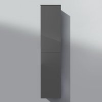 Hochschrank Grifflos, Midischrank Bad H/B/T: 161,6/35/32,5cm, vormontiert Beton Anthrazit von Intarbad