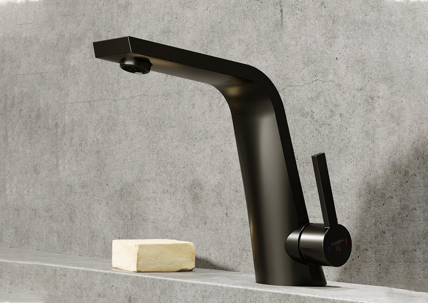 Intarbad Badarmatur Steinberg Serie 260 Waschtisch-Einhebelmischer mit Ablaufgarnitur Matt von Intarbad