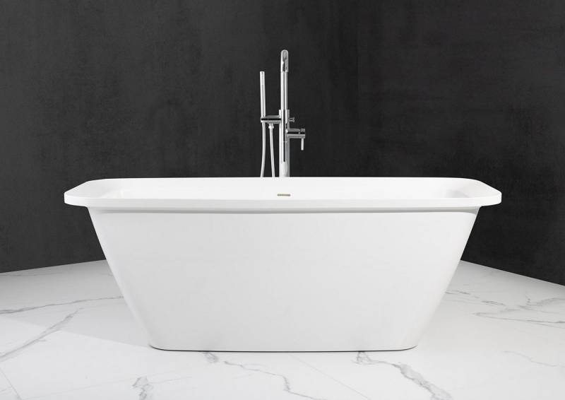 Intarbad Badewanne Freistehende Badewanne aus Mineralguss 170x70x61,9 cm in Weiß Glanz von Intarbad