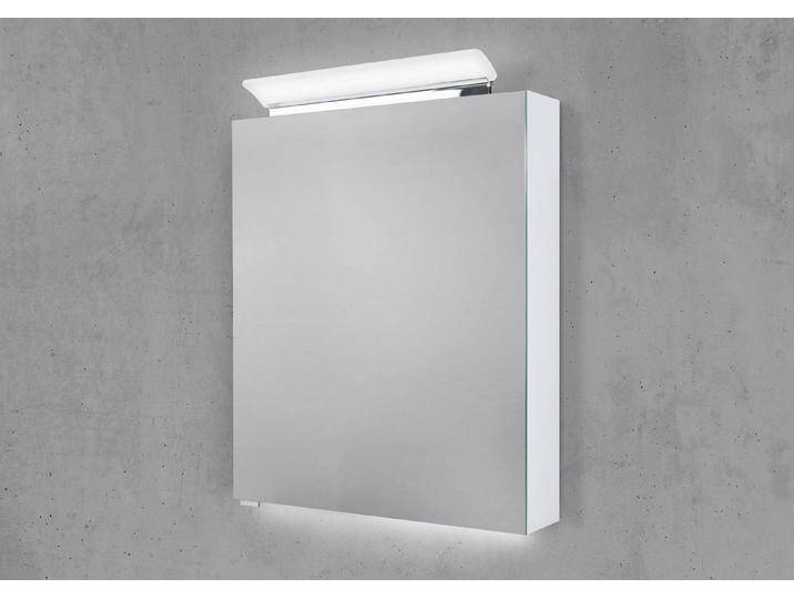 Intarbad Badezimmerspiegelschrank 60 cm LED Acryl Aufsatzleuchte doppelseitig verspiegelt Waschtisch, Berglärche Anthrazit von Intarbad