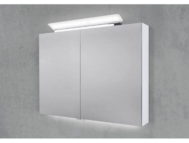 Intarbad Badezimmerspiegelschrank 90 cm LED Acryl Aufsatzleuchte doppelseitig verspiegelt Waschtisch, Halifax Eiche Tabak Intarbad Badezimmerspiegelschrank 90 cm LED Acryl Aufsatzleuchte doppelseitig verspiegelt Waschtisch, Halifax Eiche Tabak von Intarbad