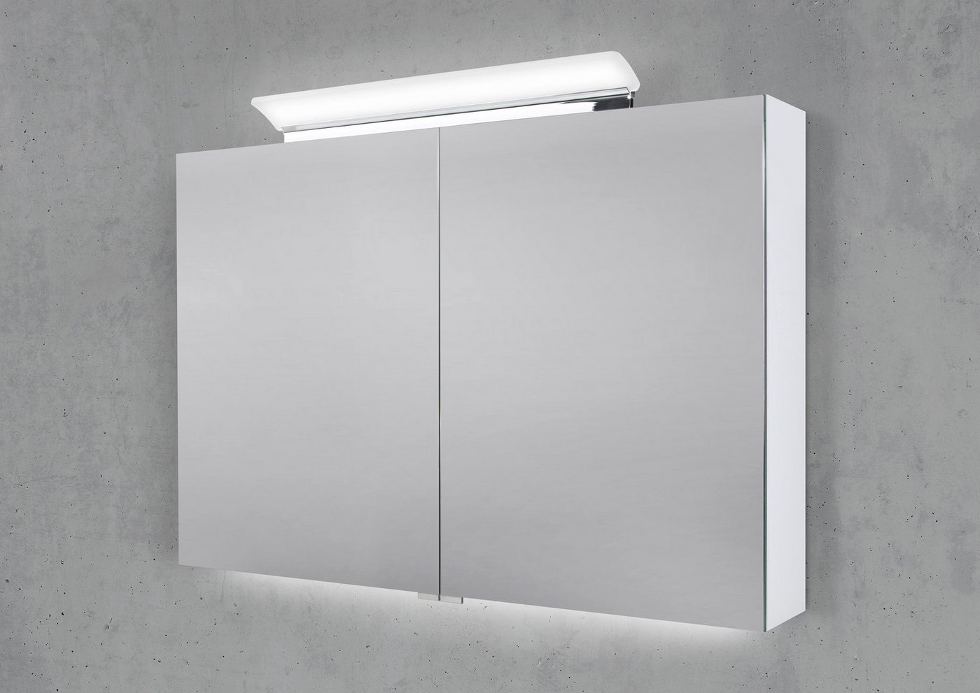 Intarbad Badezimmerspiegelschrank Spiegelschrank 100 cm LED Acryl Aufsatzleuchte doppelseitig Intarbad Badezimmerspiegelschrank Spiegelschrank 100 cm LED Acryl Aufsatzleuchte doppelseitig von Intarbad
