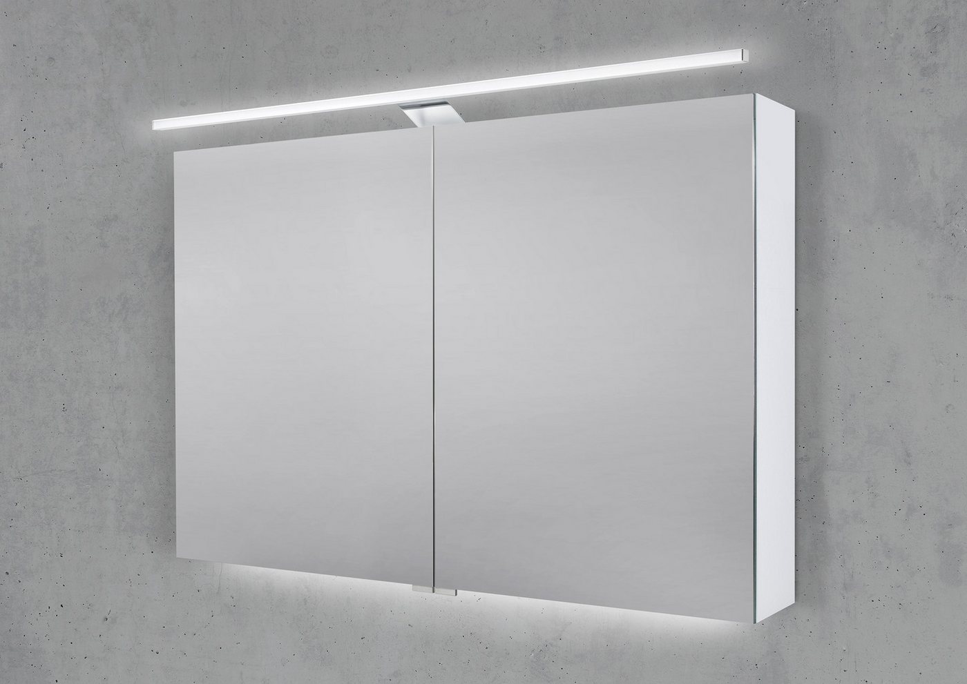 Intarbad Badezimmerspiegelschrank Spiegelschrank 100 cm mit LED Beleuchtung, Doppelspiegeltüren Halifax Intarbad Badezimmerspiegelschrank Spiegelschrank 100 cm mit LED Beleuchtung, Doppelspiegeltüren Halifax von Intarbad