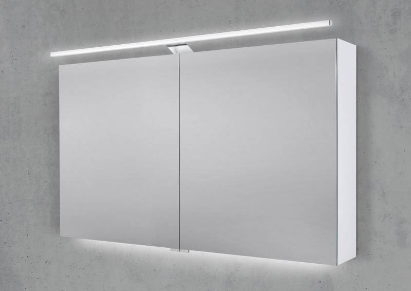 Intarbad Badezimmerspiegelschrank Spiegelschrank 120 cm mit LED Beleuchtung, Doppelspiegeltüren Casella von Intarbad