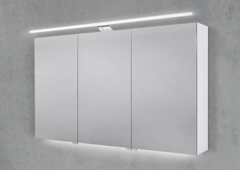 Intarbad Badezimmerspiegelschrank Spiegelschrank 120 cm mit LED Beleuchtung, Doppelspiegeltüren Halifax von Intarbad