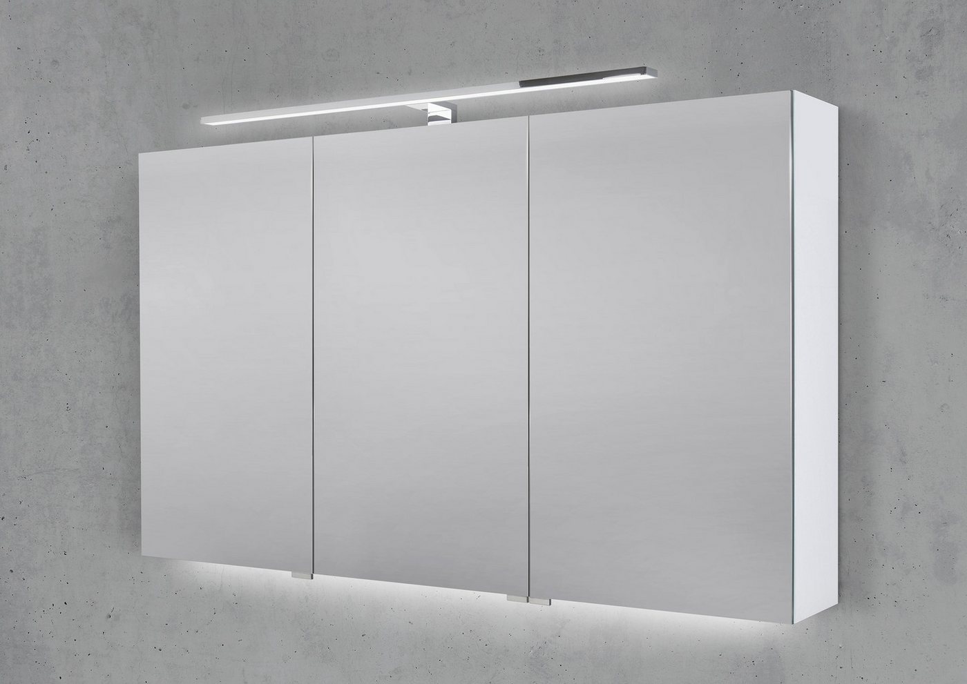 Intarbad Badezimmerspiegelschrank Spiegelschrank 120 cm mit LED Chrom Beleuchtung Doppelspiegeltüren Intarbad Badezimmerspiegelschrank Spiegelschrank 120 cm mit LED Chrom Beleuchtung Doppelspiegeltüren von Intarbad