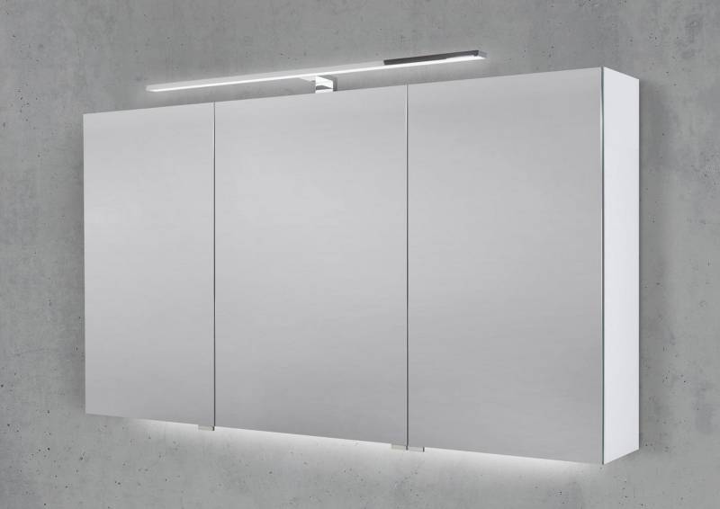 Intarbad Badezimmerspiegelschrank Spiegelschrank 130 cm mit LED Chrom Beleuchtung Doppelspiegeltüren Intarbad Badezimmerspiegelschrank Spiegelschrank 130 cm mit LED Chrom Beleuchtung Doppelspiegeltüren von Intarbad