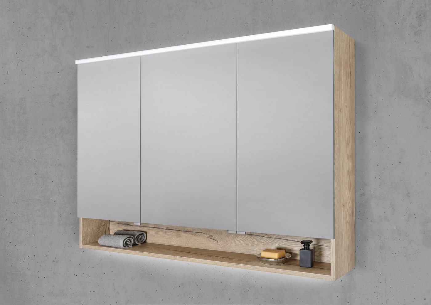 Intarbad Badezimmerspiegelschrank Spiegelschrank 130 cm mit offenem Fach MULTI Light LED Beleuchtung Intarbad Badezimmerspiegelschrank Spiegelschrank 130 cm mit offenem Fach MULTI Light LED Beleuchtung von Intarbad