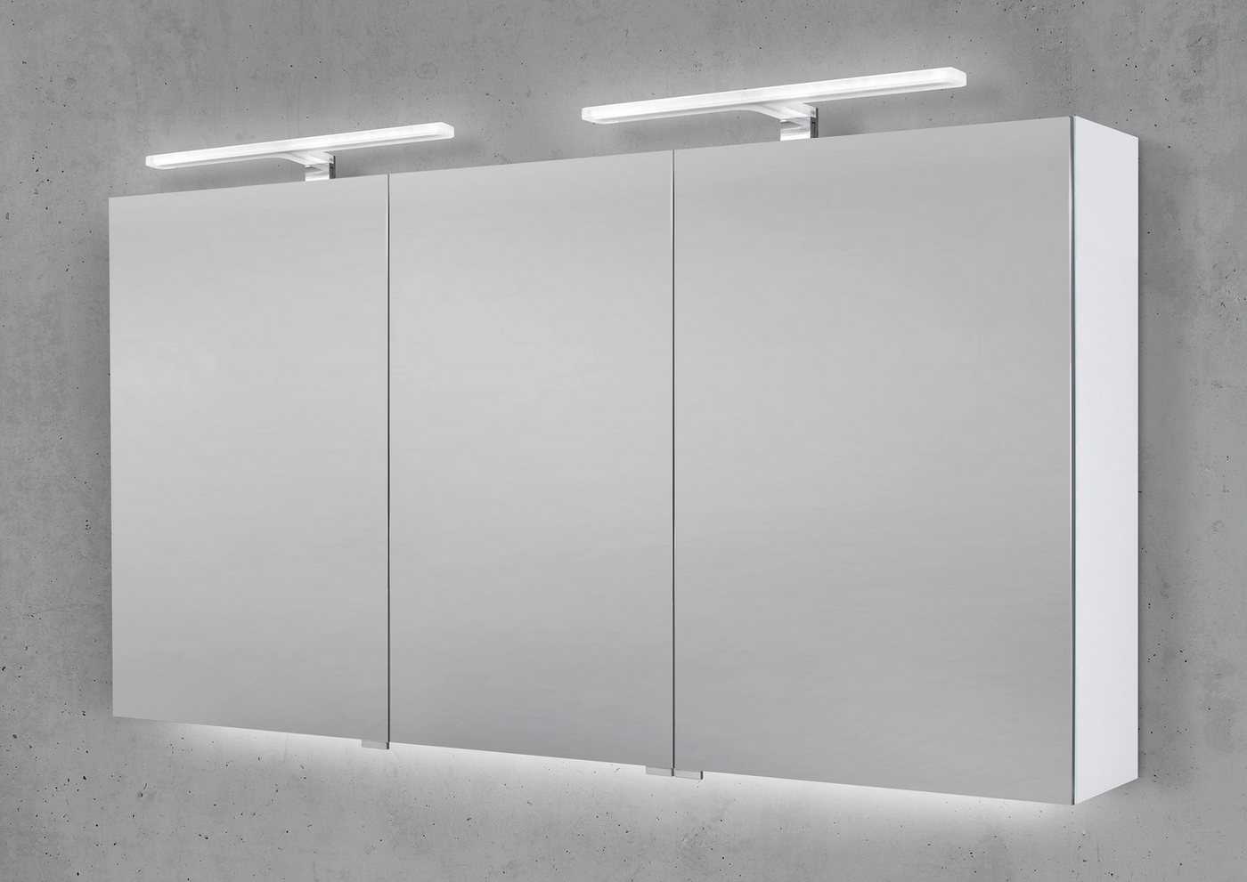 Intarbad Badezimmerspiegelschrank Spiegelschrank 140 cm 2x MULTI LED Acryl Beleuchtung von Intarbad