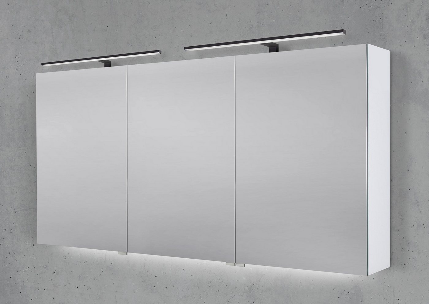 Intarbad Badezimmerspiegelschrank Spiegelschrank 150 cm mit 2x MULTI LED Aufsatzleuchte Intarbad Badezimmerspiegelschrank Spiegelschrank 150 cm mit 2x MULTI LED Aufsatzleuchte von Intarbad