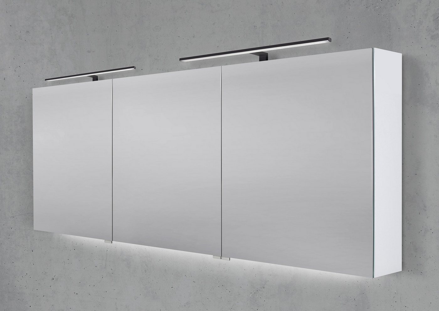 Intarbad Badezimmerspiegelschrank Spiegelschrank 180 cm mit 2x MULTI LED Aufsatzleuchte Intarbad Badezimmerspiegelschrank Spiegelschrank 180 cm mit 2x MULTI LED Aufsatzleuchte von Intarbad