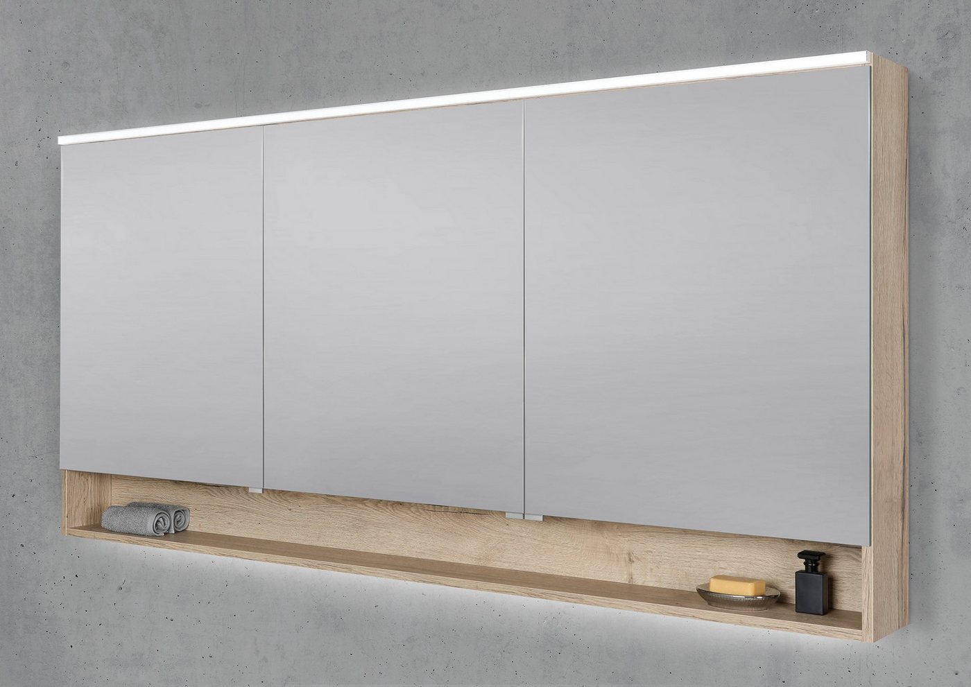 Intarbad Badezimmerspiegelschrank Spiegelschrank 180 cm mit offenem Fach Multilight-LED-Beleuchtung Intarbad Badezimmerspiegelschrank Spiegelschrank 180 cm mit offenem Fach Multilight-LED-Beleuchtung von Intarbad