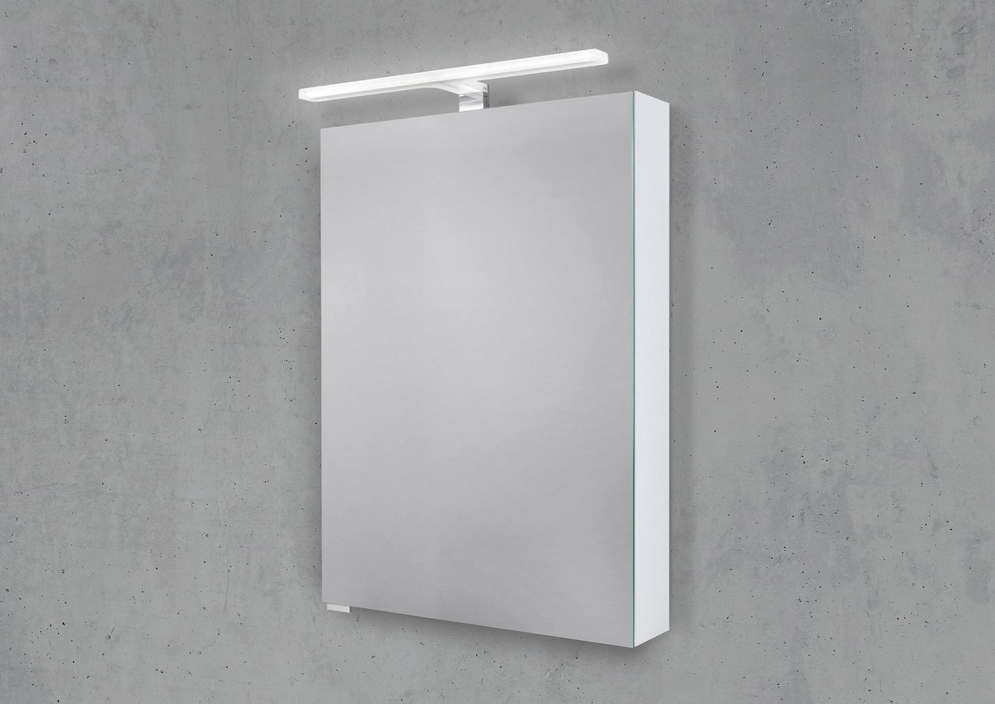 Intarbad Badezimmerspiegelschrank Spiegelschrank 50 cm mit MULTI LED Acryl Aufsatzleuchte von Intarbad