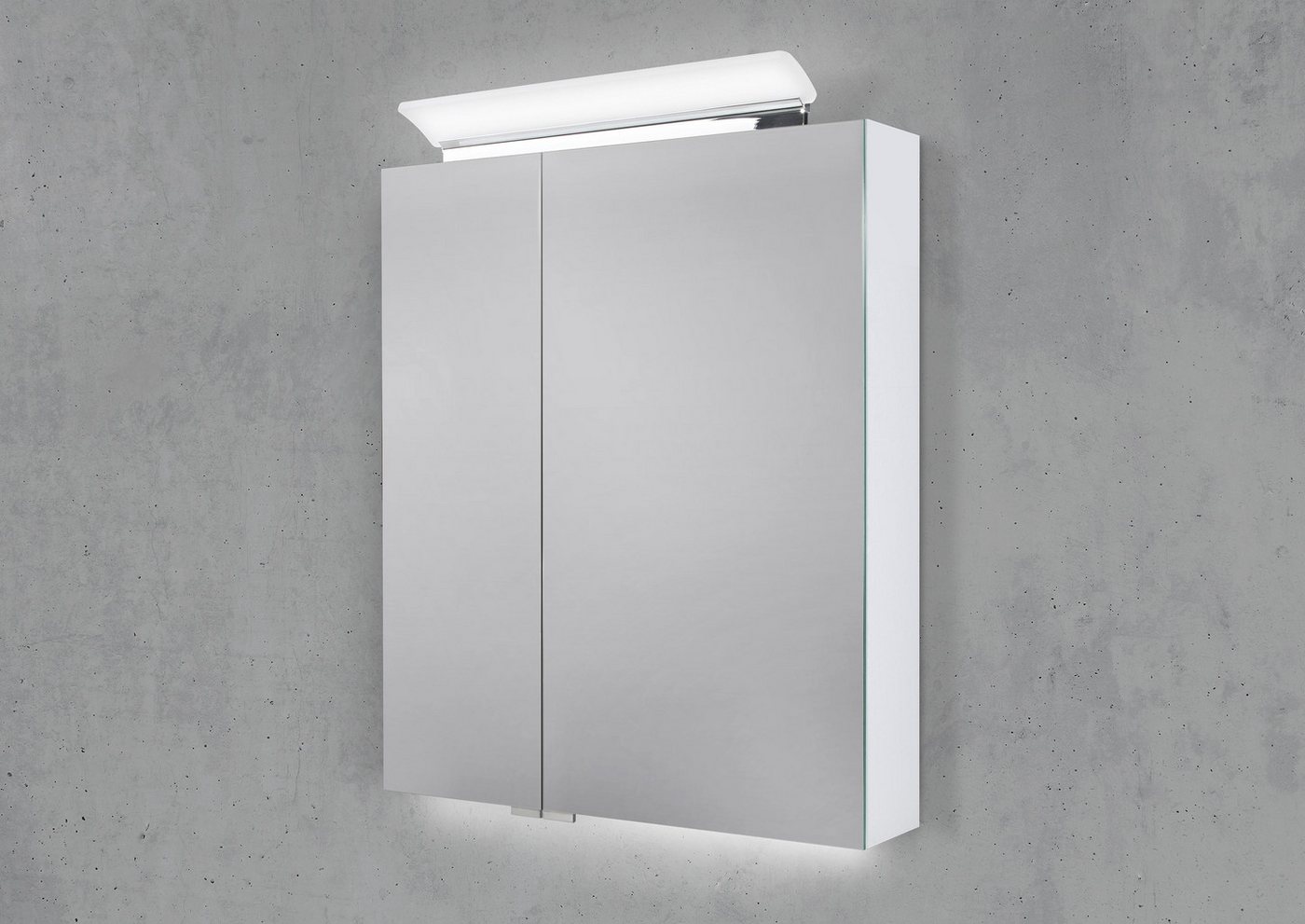 Intarbad Badezimmerspiegelschrank Spiegelschrank 60 cm LED Acryl Aufsatzleuchte doppelseitig verspiegelt Intarbad Badezimmerspiegelschrank Spiegelschrank 60 cm LED Acryl Aufsatzleuchte doppelseitig verspiegelt von Intarbad