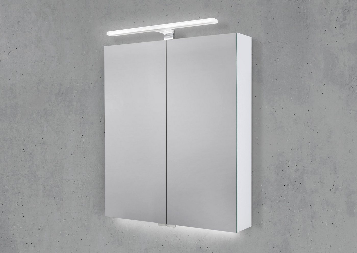 Intarbad Badezimmerspiegelschrank Spiegelschrank 60 cm MULTI LED Acryl Aufsatzleuchte Doppelspiegeltüren Intarbad Badezimmerspiegelschrank Spiegelschrank 60 cm MULTI LED Acryl Aufsatzleuchte Doppelspiegeltüren von Intarbad