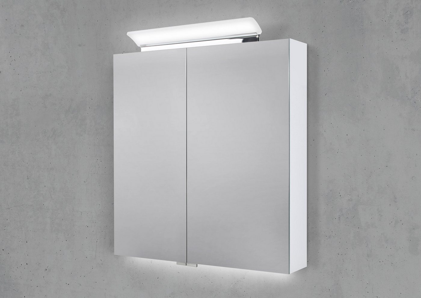 Intarbad Badezimmerspiegelschrank Spiegelschrank 70 cm LED Acryl Aufsatzleuchte doppelseitig verspiegelt Intarbad Badezimmerspiegelschrank Spiegelschrank 70 cm LED Acryl Aufsatzleuchte doppelseitig verspiegelt von Intarbad